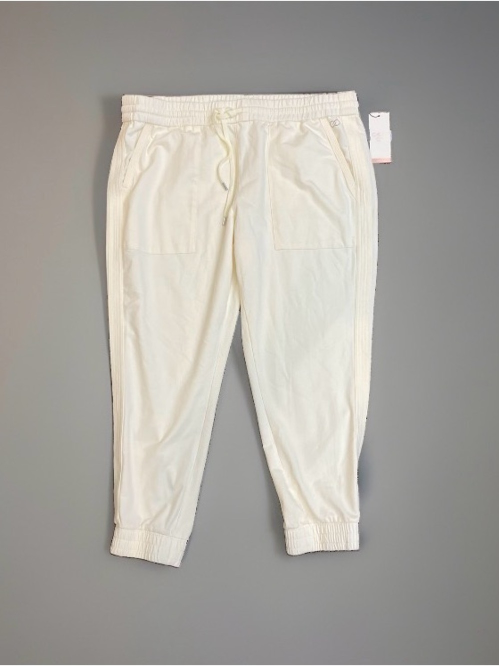 CALIA Journey Collection Cozy Lounge Jogger Pants Cream White Size XXL NWT
